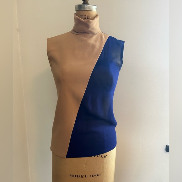 Celine sleeveless turtleneck blouse top 36 S - Picture 5 of 16